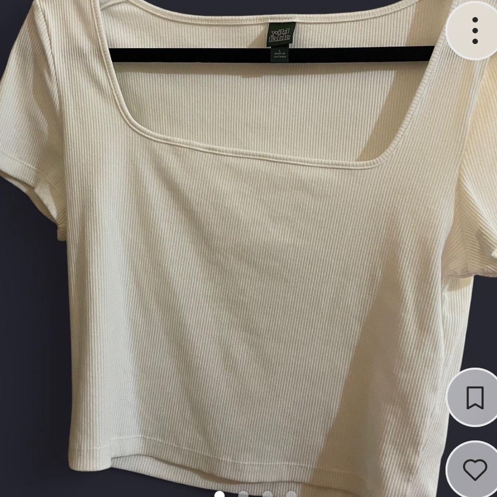 White square neck crop top
